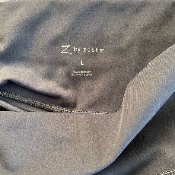 Z by Zobha Gray Silver Metallic Stripe High Rise Full Legging Womens Size Large - Picture 4 of 8